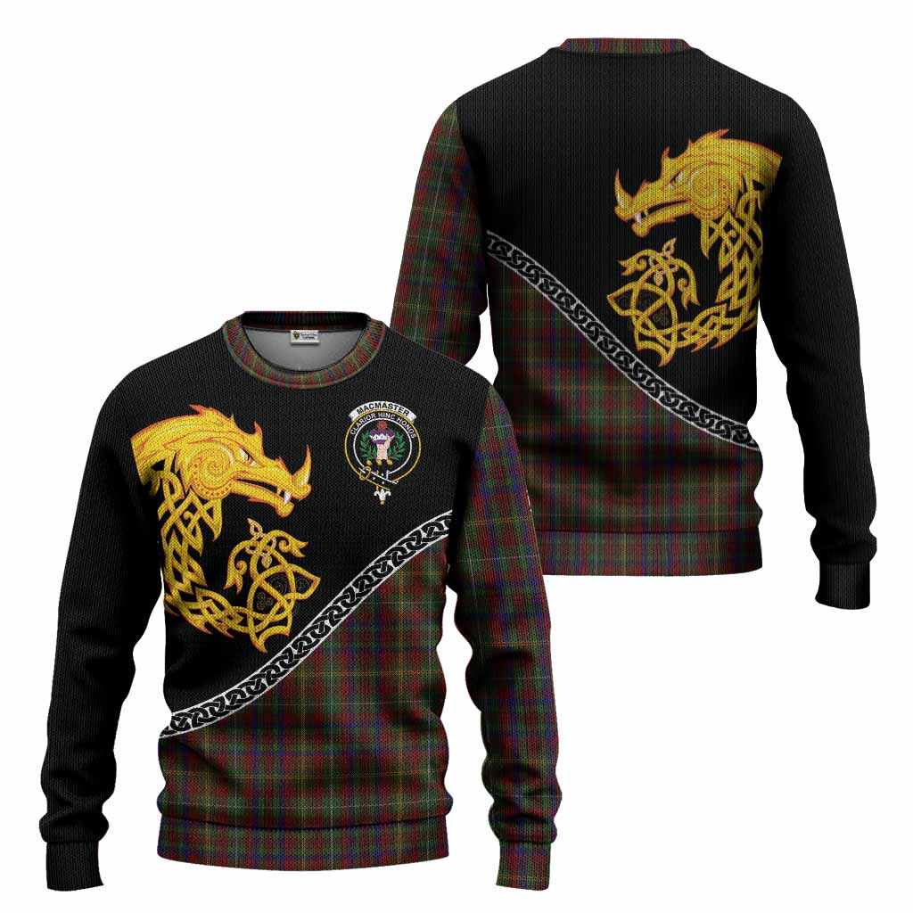 MacMaster (McMaster) Tartan Crest Knitted Sweater Legendary Dragon Knot Half Style