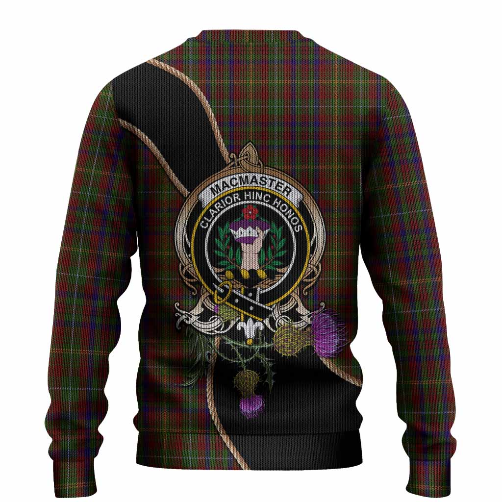 MacMaster (McMaster) Tartan Crest Knitted Sweater Scottish Thistle Spirit - Tartan Vibes Clothing