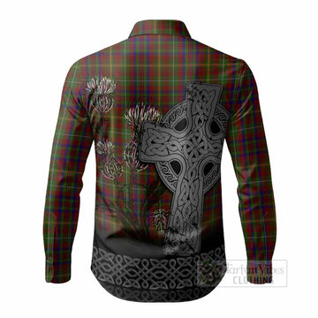 MacMaster (McMaster) Tartan Crest Long Sleeve Button Shirts Grunge Celtic Cross Scottish Thistle
