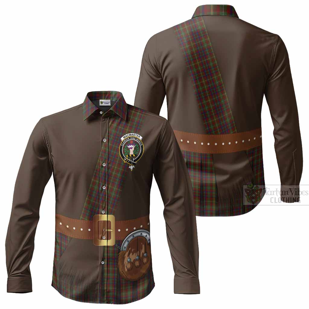 MacMaster (McMaster) Tartan Crest Long Sleeve Button Shirts Kilt Costume Style