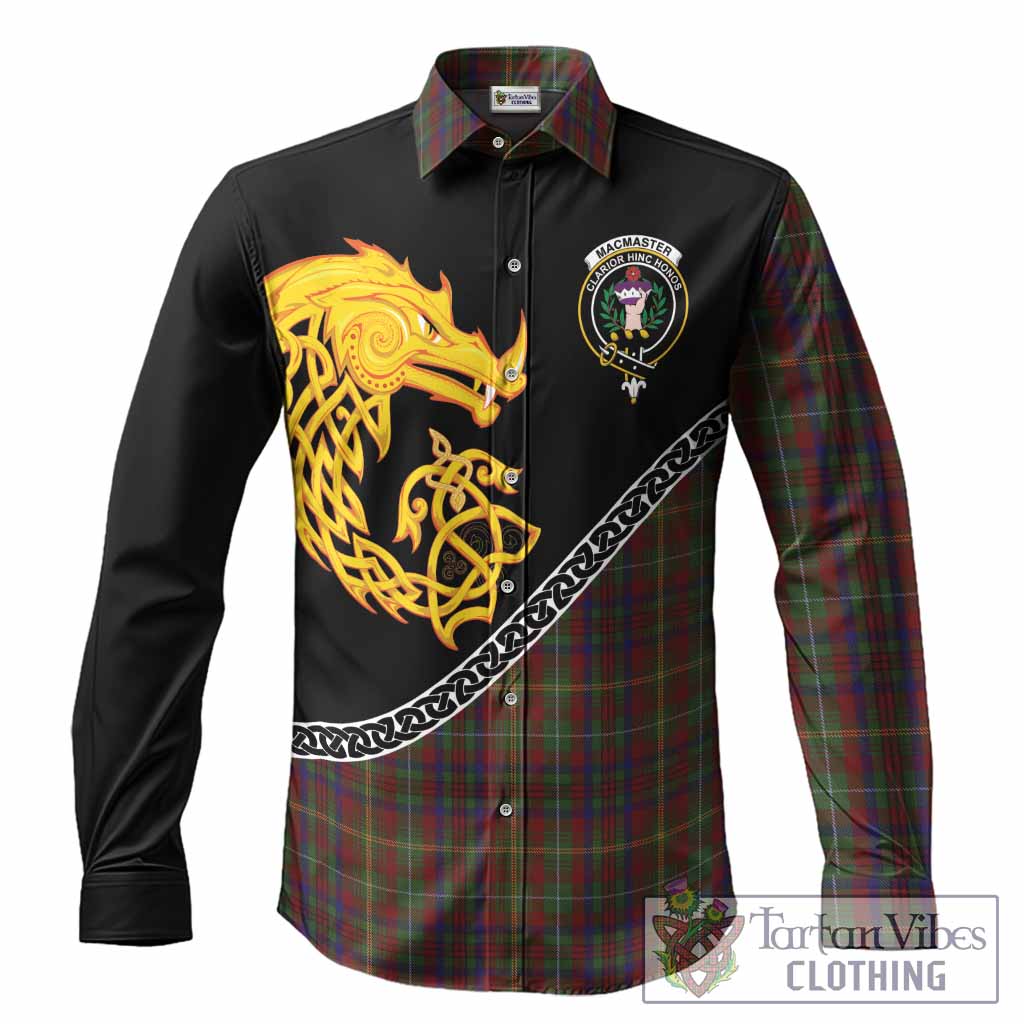 MacMaster (McMaster) Tartan Crest Long Sleeve Button Shirts Legendary Dragon Knot Half Style