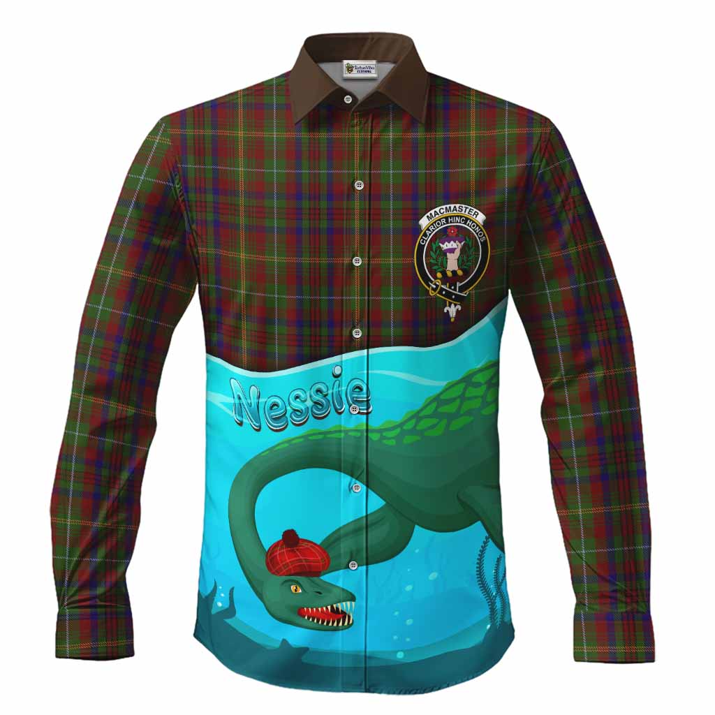 MacMaster (McMaster) Tartan Crest Long Sleeve Button Shirts Nessie Under Water Men's Shirt S - Tartan Vibes Clothing