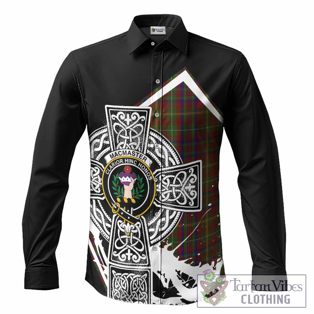 MacMaster (McMaster) Tartan Crest Long Sleeve Button Shirts Scottish Celtic Cross Heritage