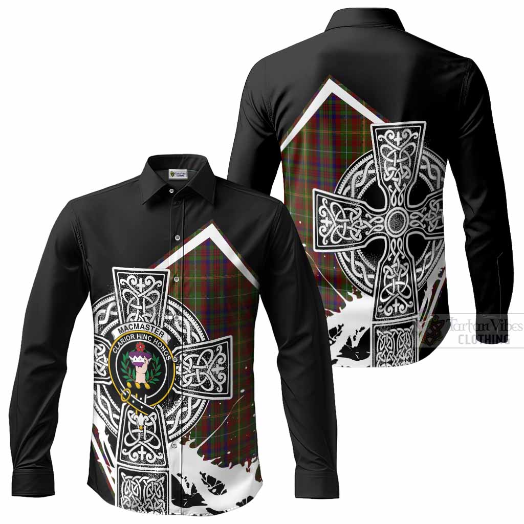 MacMaster (McMaster) Tartan Crest Long Sleeve Button Shirts Scottish Celtic Cross Heritage