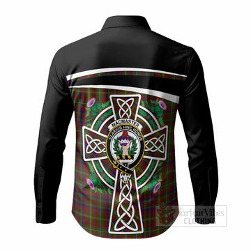 MacMaster (McMaster) Tartan Crest Long Sleeve Button Shirts Scottish Thistle Celtic Cross Alba Gu Brath