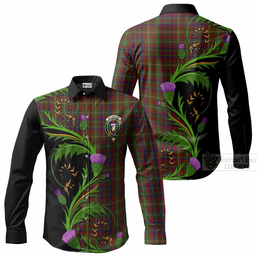 MacMaster (McMaster) Tartan Crest Long Sleeve Button Shirts Scottish Thistle Pride Heritage Art Men's Shirt - Tartan Vibes Clothing