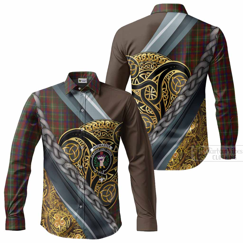 MacMaster (McMaster) Tartan Crest Long Sleeve Button Shirts Scottish Triskele Celtic