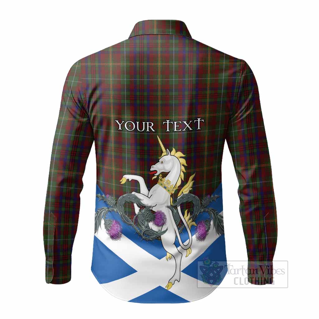 MacMaster (McMaster) Tartan Crest Long Sleeve Button Shirts Scottish Unicorn With Thistle
