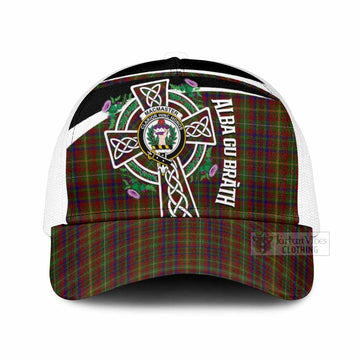 MacMaster (McMaster) Tartan Crest Mesh Trucker Cap Scottish Thistle Celtic Cross Alba Gu Brath