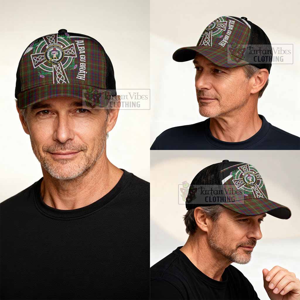 MacMaster (McMaster) Tartan Crest Mesh Trucker Cap Scottish Thistle Celtic Cross Alba Gu Brath - Tartan Vibes Clothing