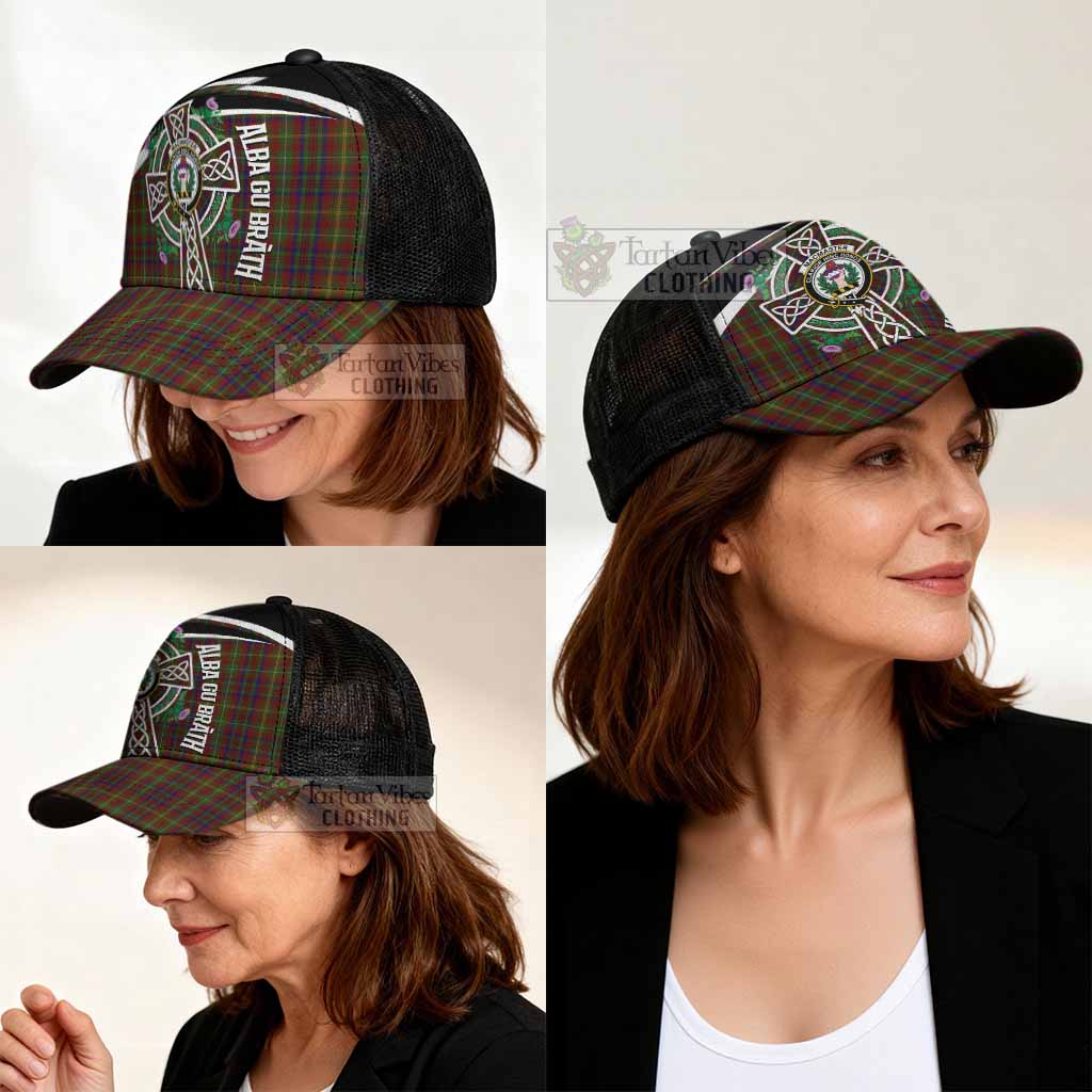 MacMaster (McMaster) Tartan Crest Mesh Trucker Cap Scottish Thistle Celtic Cross Alba Gu Brath - Tartan Vibes Clothing