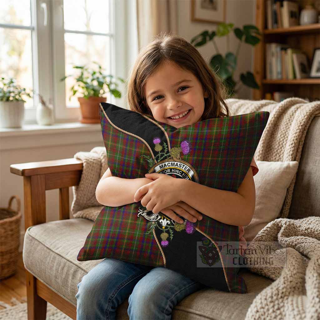 MacMaster (McMaster) Tartan Crest Pillow Cover Scottish Thistle Spirit - Tartan Vibes Clothing