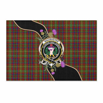 MacMaster (McMaster) Tartan Crest Rubber Doormat Scottish Thistle Spirit 60 × 90 cm (L) - Tartan Vibes Clothing