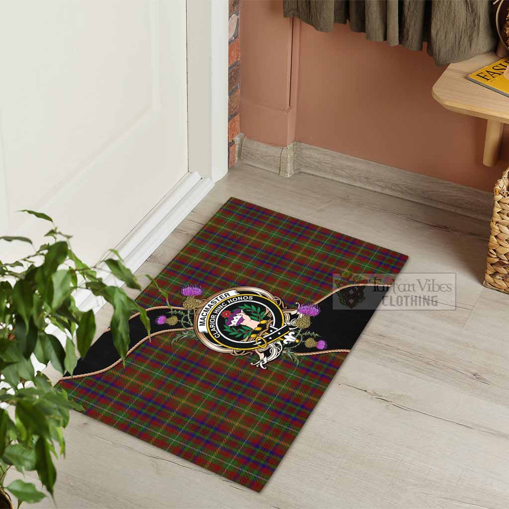 MacMaster (McMaster) Tartan Crest Rubber Doormat Scottish Thistle Spirit - Tartan Vibes Clothing