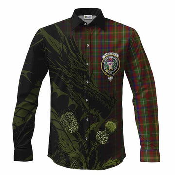 MacMaster (McMaster) Tartan Crest Scottish Long Sleeve Button Shirts Dragon and Thistle
