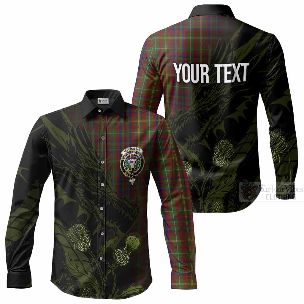 MacMaster (McMaster) Tartan Crest Scottish Long Sleeve Button Shirts Dragon and Thistle Men's Shirt - Tartan Vibes Clothing