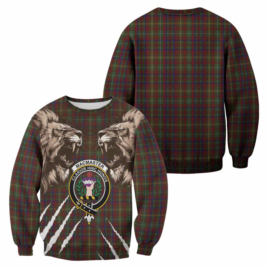 MacMaster (McMaster) Tartan Crest Sweatshirt Ferocious Lion Style