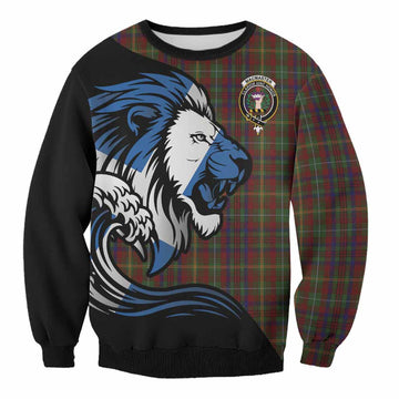 MacMaster (McMaster) Tartan Crest Sweatshirt Scottish Golden Lions Wave Flow