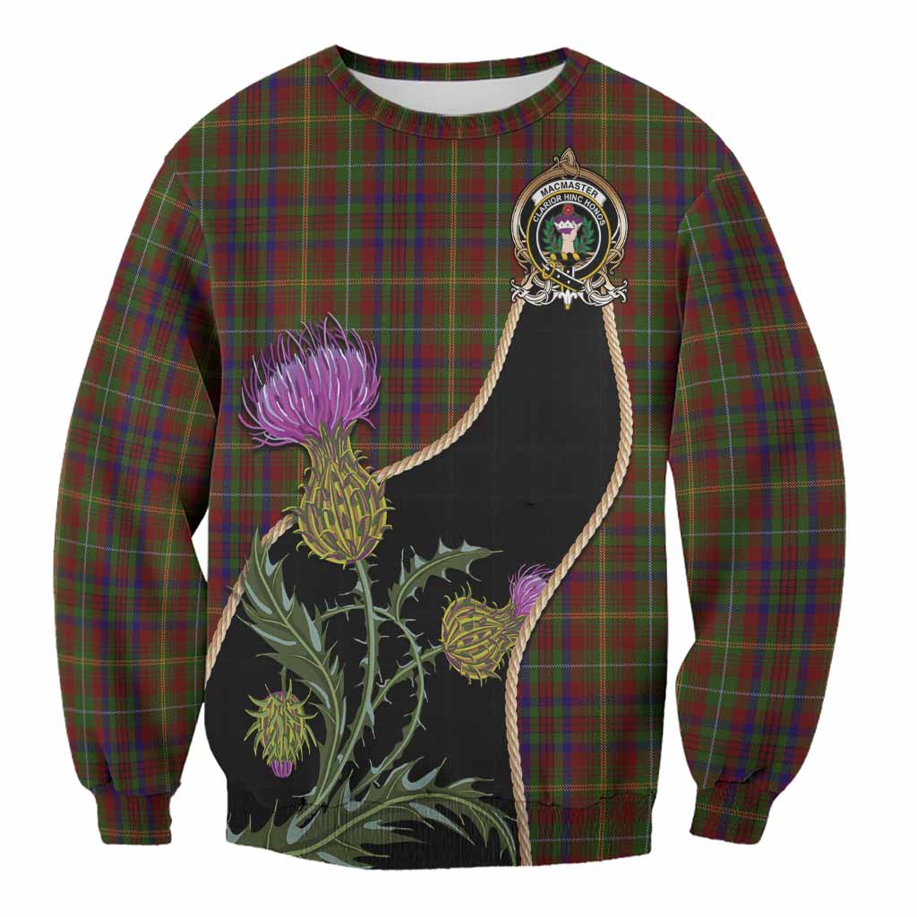 MacMaster (McMaster) Tartan Crest Sweatshirt Scottish Thistle Spirit Unisex - Tartan Vibes Clothing