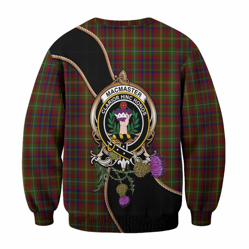 MacMaster (McMaster) Tartan Crest Sweatshirt Scottish Thistle Spirit - Tartan Vibes Clothing