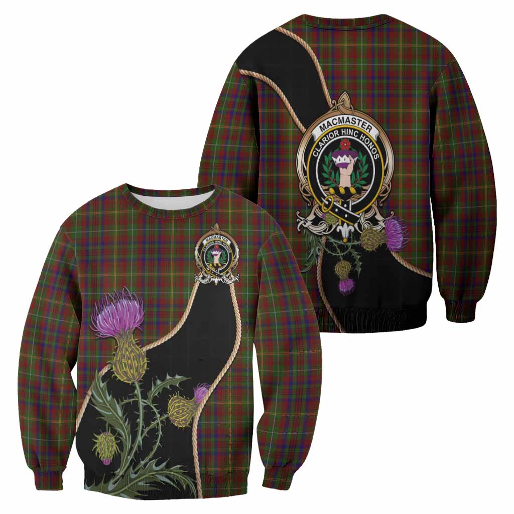 MacMaster (McMaster) Tartan Crest Sweatshirt Scottish Thistle Spirit - Tartan Vibes Clothing