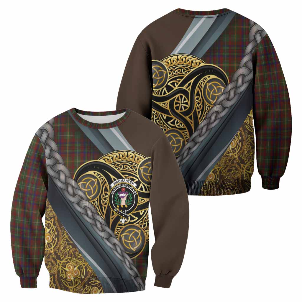 MacMaster (McMaster) Tartan Crest Sweatshirt Scottish Triskele Celtic