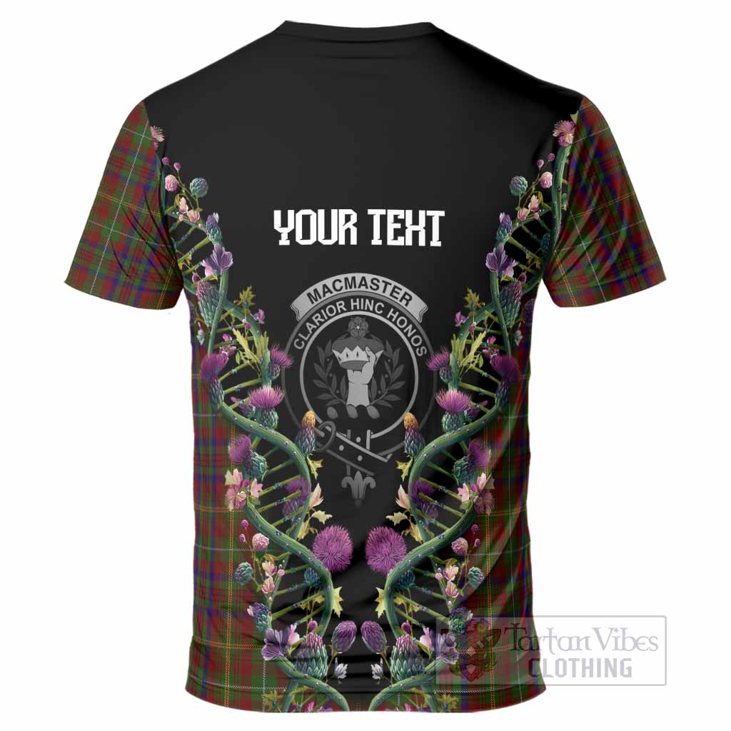 MacMaster (McMaster) Tartan Crest T-Shirt Scottish Heritage Thistle DNA