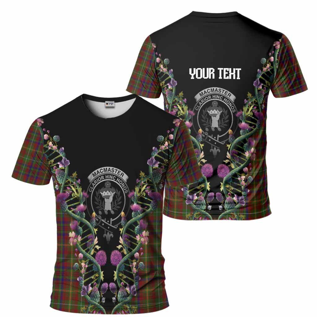 MacMaster (McMaster) Tartan Crest T-Shirt Scottish Heritage Thistle DNA