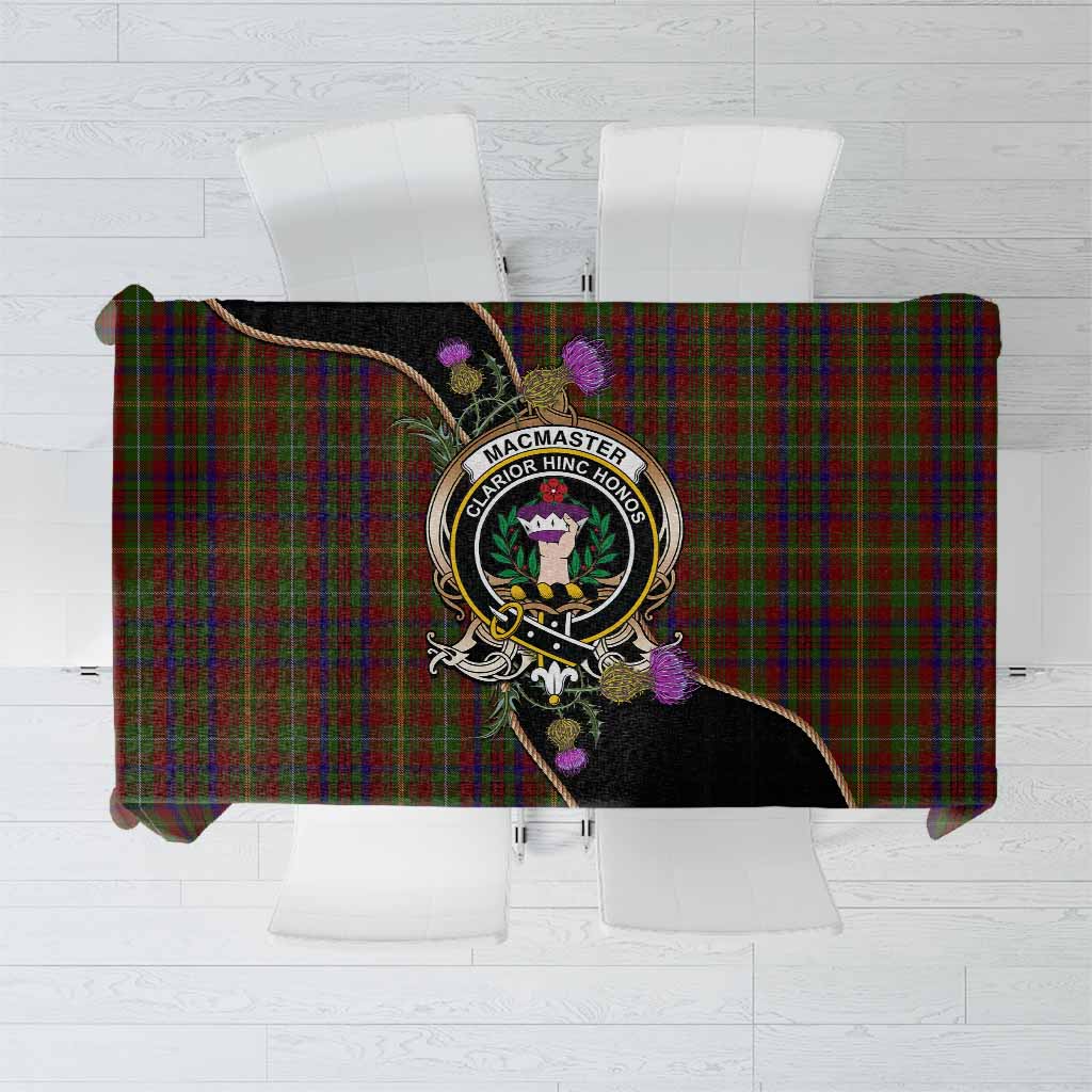 MacMaster (McMaster) Tartan Crest Tablecloth Scottish Thistle Spirit - Tartan Vibes Clothing