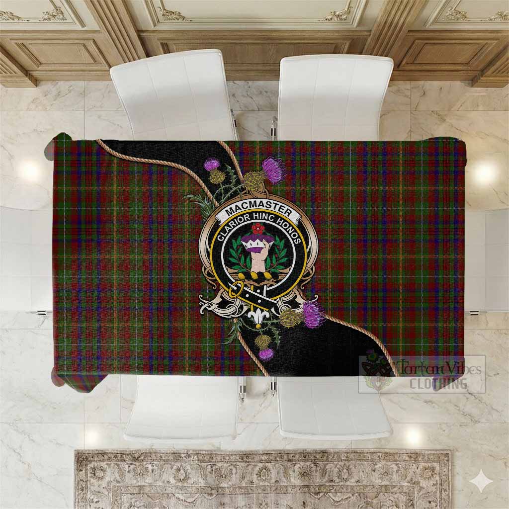 MacMaster (McMaster) Tartan Crest Tablecloth Scottish Thistle Spirit - Tartan Vibes Clothing