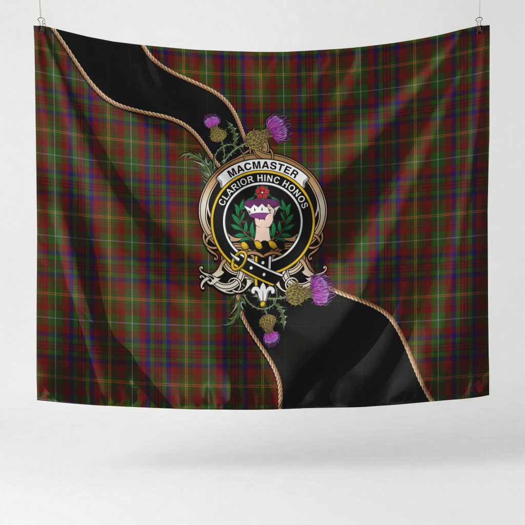 MacMaster (McMaster) Tartan Crest Tapestry Scottish Thistle Spirit 24 × 55 in (60 × 140 cm) - Tartan Vibes Clothing