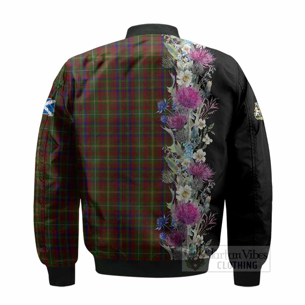 MacMaster (McMaster) Tartan Crest Thistle Floral Bomber Jacket - Tartan Vibes Clothing