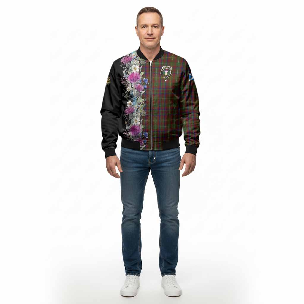 MacMaster (McMaster) Tartan Crest Thistle Floral Bomber Jacket - Tartan Vibes Clothing