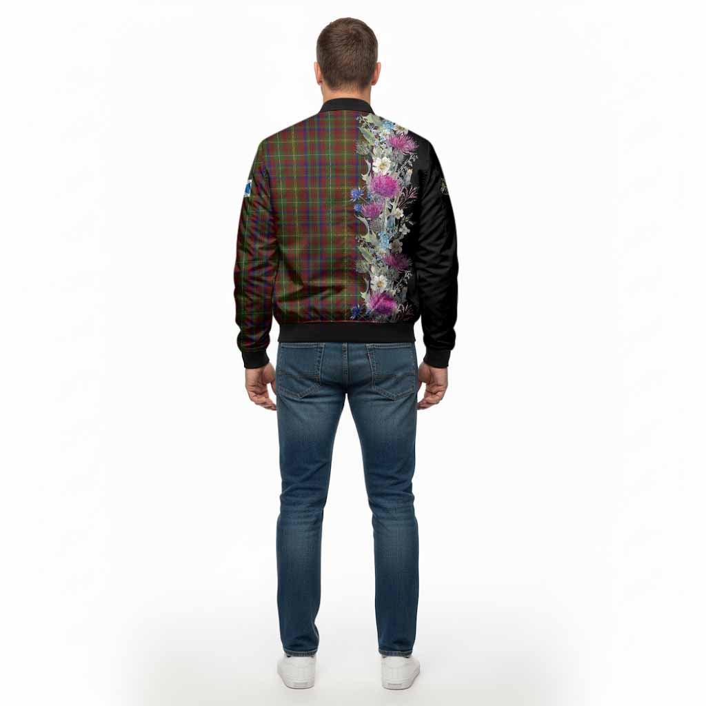 MacMaster (McMaster) Tartan Crest Thistle Floral Bomber Jacket - Tartan Vibes Clothing