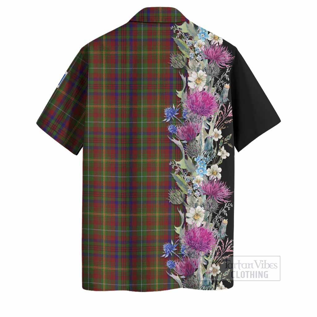 MacMaster (McMaster) Tartan Crest Thistle Floral Hawaiian Shirt - Tartan Vibes Clothing