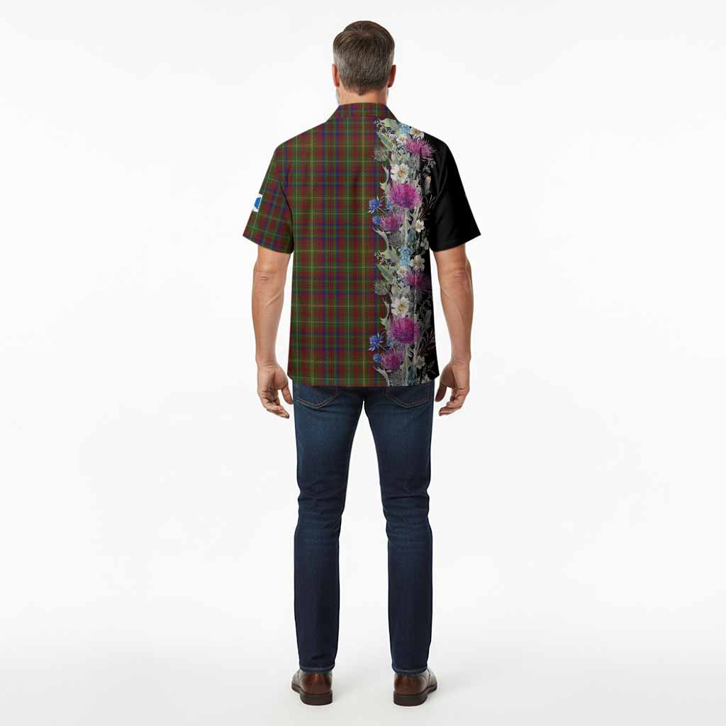 MacMaster (McMaster) Tartan Crest Thistle Floral Hawaiian Shirt - Tartan Vibes Clothing