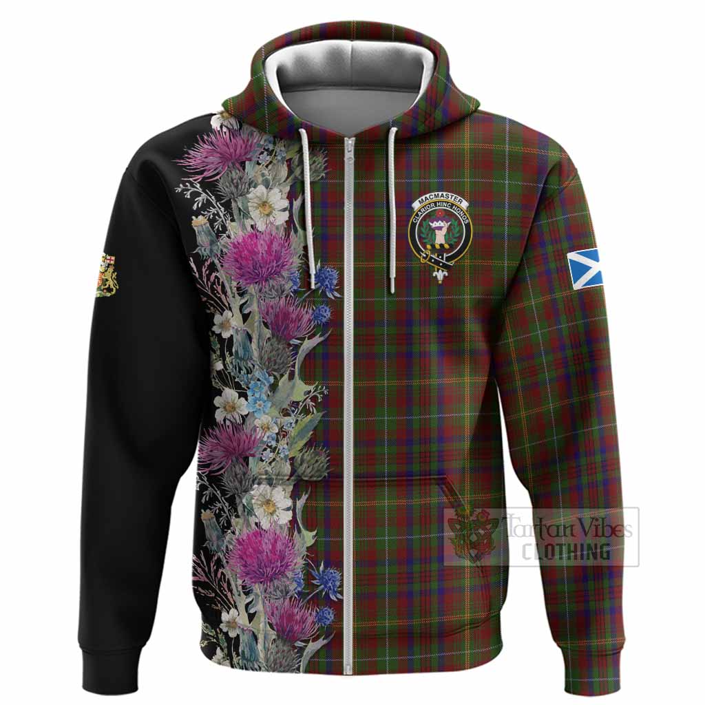 MacMaster (McMaster) Tartan Crest Thistle Floral Hoodie Zip Hoodie - Tartan Vibes Clothing