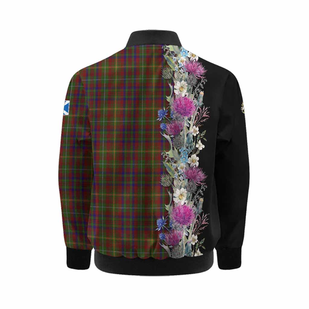 MacMaster (McMaster) Tartan Crest Thistle Floral Kid Bomber Jacket Kid - Tartan Vibes Clothing