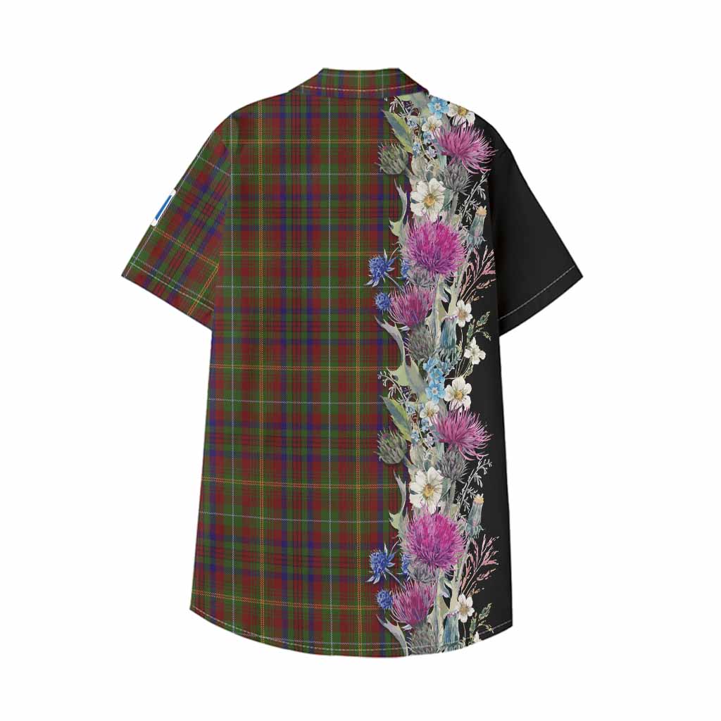 MacMaster (McMaster) Tartan Crest Thistle Floral Kid Hawaiian Shirt - Tartan Vibes Clothing