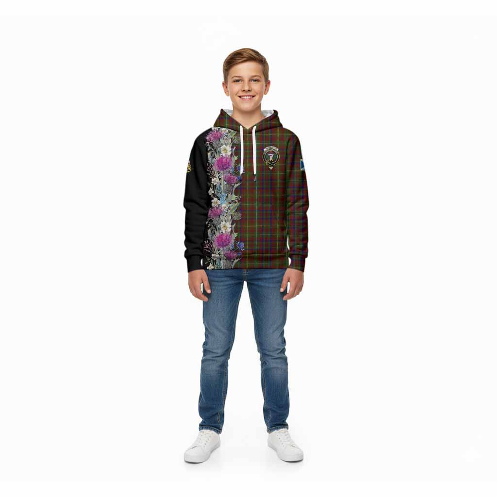 MacMaster (McMaster) Tartan Crest Thistle Floral Kid Hoodie Zip Hoodie - Tartan Vibes Clothing