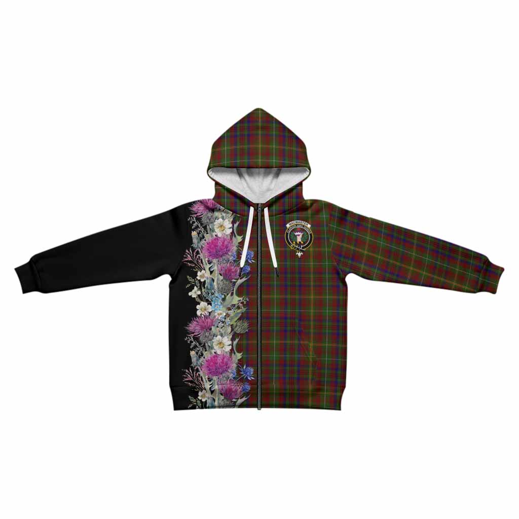 MacMaster (McMaster) Tartan Crest Thistle Floral Kid Hoodie - Tartan Vibes Clothing