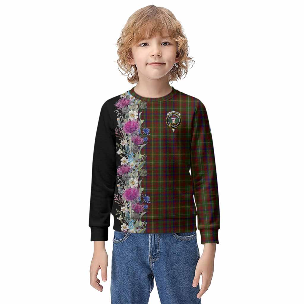 MacMaster (McMaster) Tartan Crest Thistle Floral Kid Knitted Sweatshirt Kid - Tartan Vibes Clothing