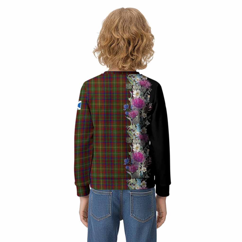 MacMaster (McMaster) Tartan Crest Thistle Floral Kid Knitted Sweatshirt - Tartan Vibes Clothing