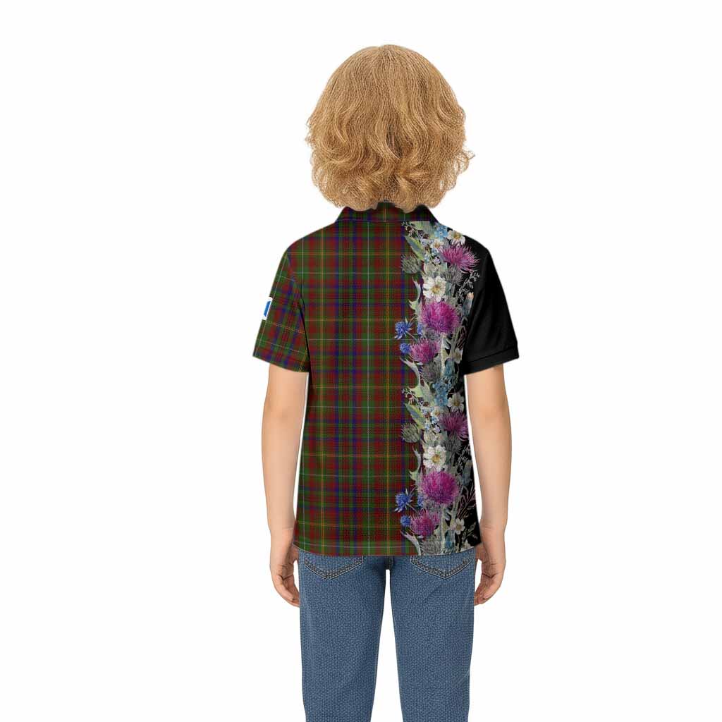MacMaster (McMaster) Tartan Crest Thistle Floral Kid Polo Shirt - Tartan Vibes Clothing