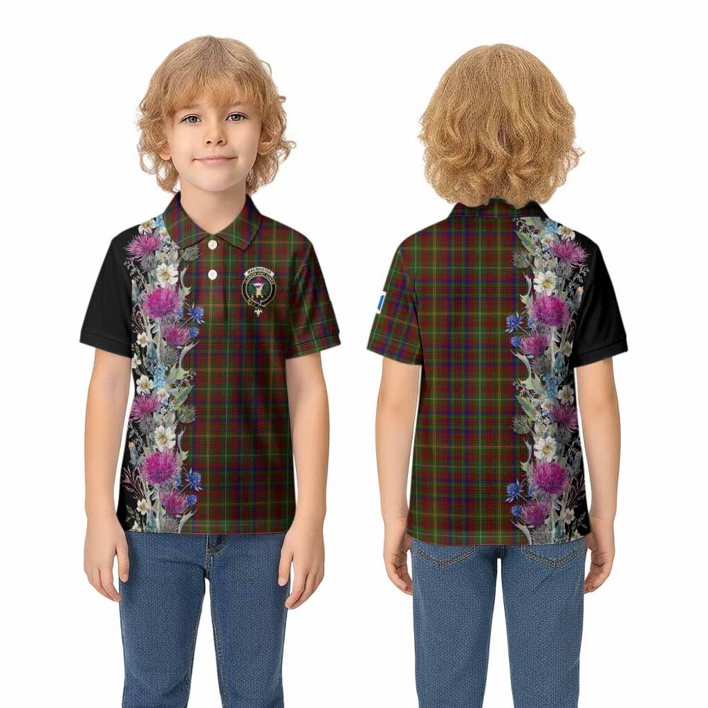 MacMaster (McMaster) Tartan Crest Thistle Floral Kid Polo Shirt - Tartan Vibes Clothing