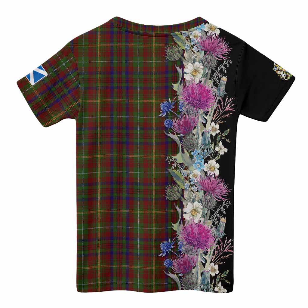 MacMaster (McMaster) Tartan Crest Thistle Floral Kid T-shirt - Tartan Vibes Clothing