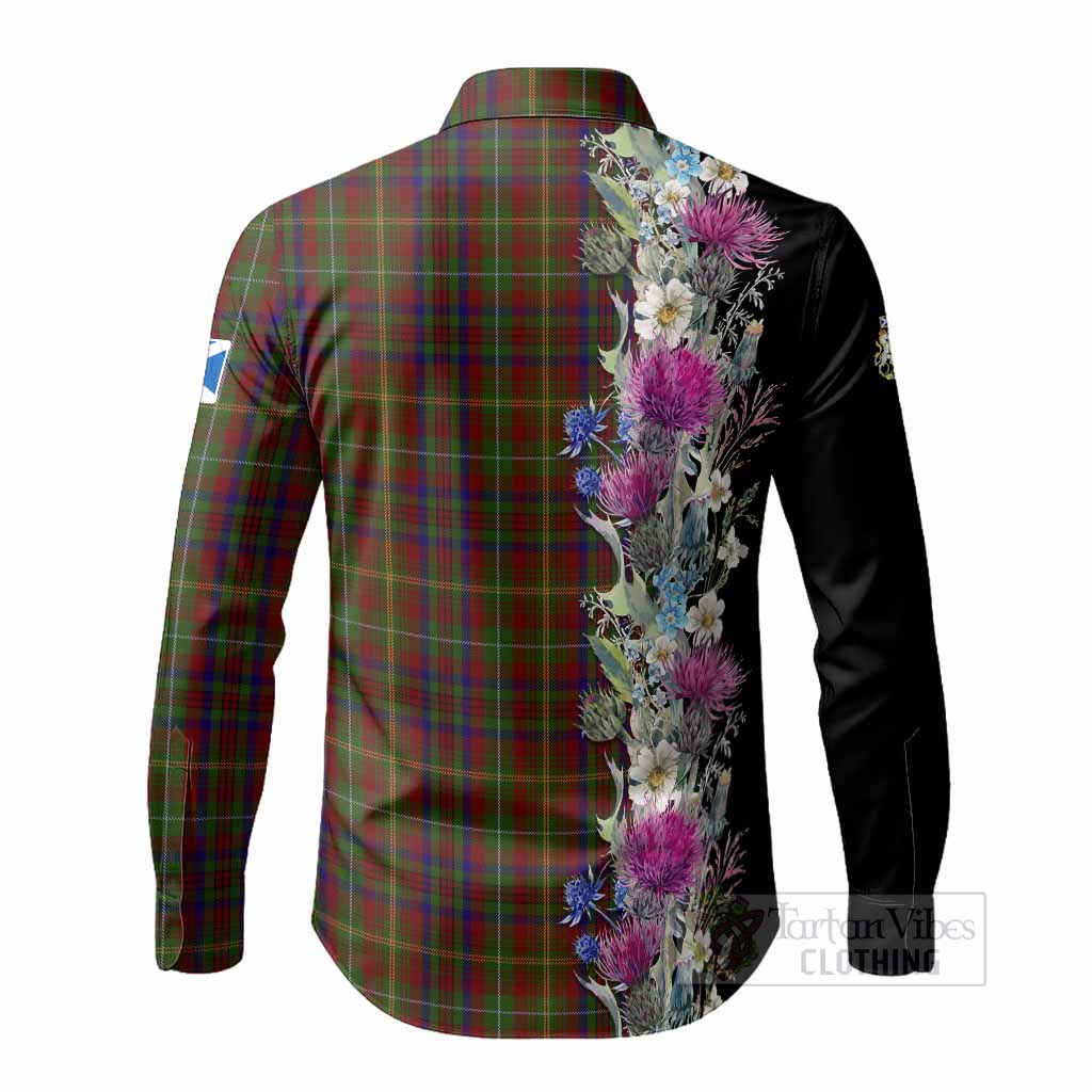MacMaster (McMaster) Tartan Crest Thistle Floral Long Sleeve Button Shirts - Tartan Vibes Clothing
