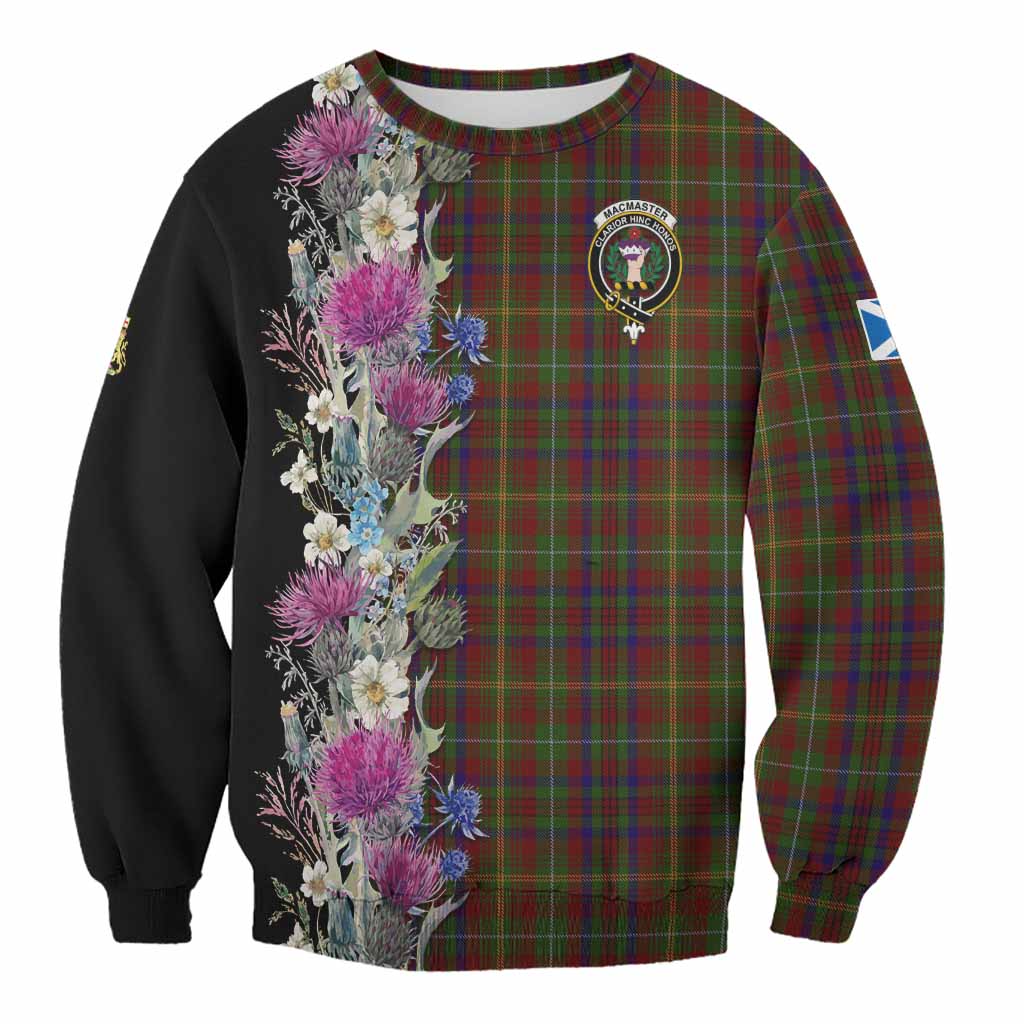 MacMaster (McMaster) Tartan Crest Thistle Floral Sweatshirt Unisex - Tartan Vibes Clothing