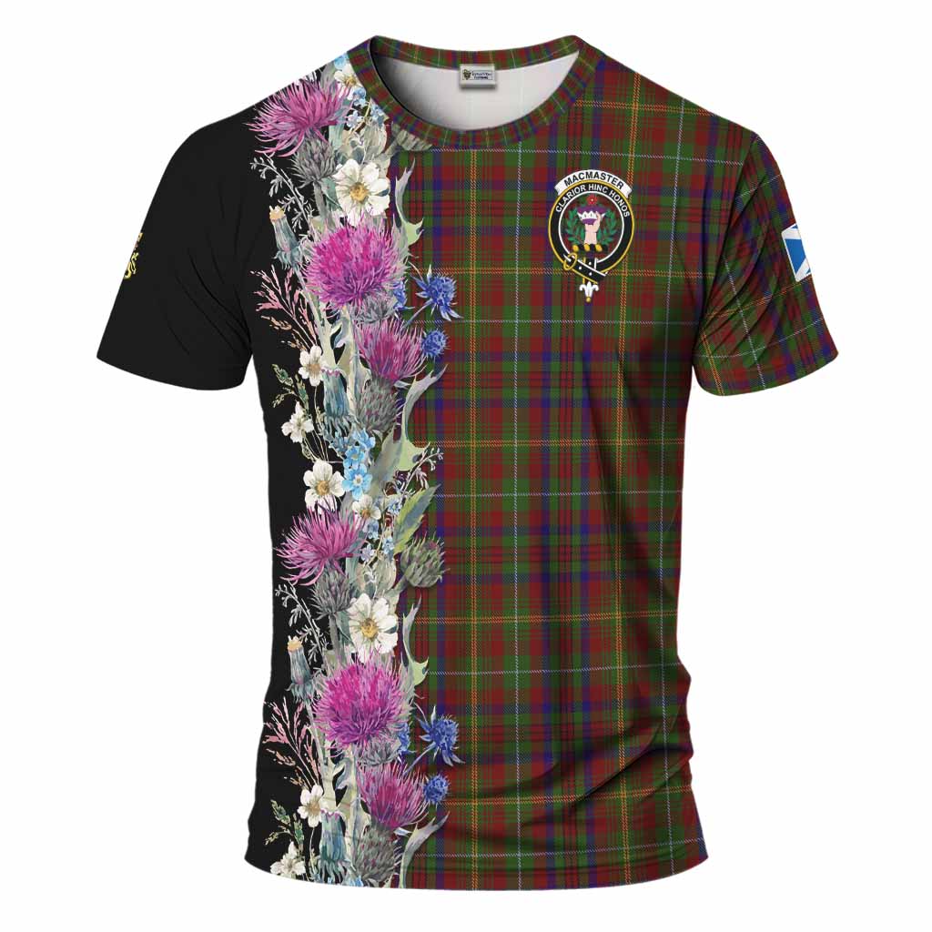MacMaster (McMaster) Tartan Crest Thistle Floral T-Shirt Kid's Shirt - Tartan Vibes Clothing