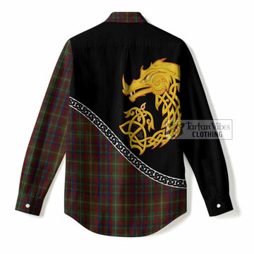 MacMaster (McMaster) Tartan Crest Women Casual Shirt Legendary Dragon Knot Half Style